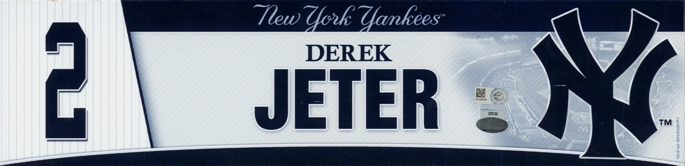 Derek Jeters Final New York Yankees Locker Room Nameplate from 9/25/2014 (MLB Authenticated & Steiner)